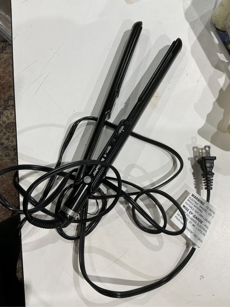 Condition photo showing Good Condition for babylisspro porcelain flat iron hair straightener, hair straightener iron for professional salon results and all hair types 1 inch