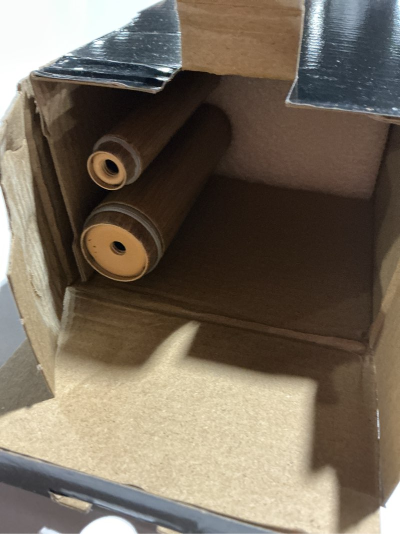 Condition photo showing Good Condition for 1-1/8 Inch Diameter Faux Wood Curtain Rod with Bird Design Finials, 36-72'' Telescoping Double Curtain Rods for window width 24-68 inch, 1 pack 36-72'' Faux Wood