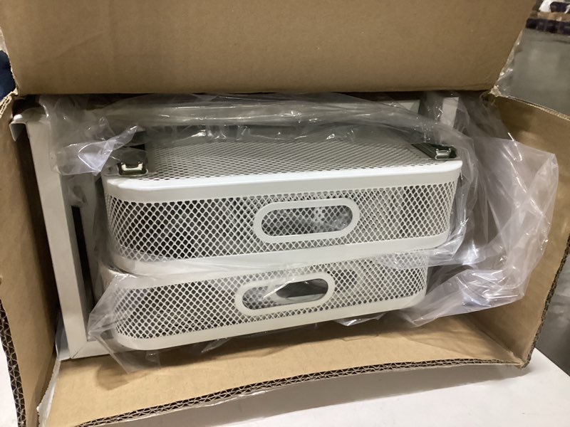 Condition photo showing Good Condition for Corbyles 2 Pack 21IN-Depth Under Sink Organizer With Next-Gen Ball-Bearing Slides,2-Tier Precision Mesh Pull Out Cabinet Storage for Bathroom&Kitchen,Height Adjustable Drawers Shelf,Anti-rust-White White 2 Pack-21"Dx12.4"-16.5"H