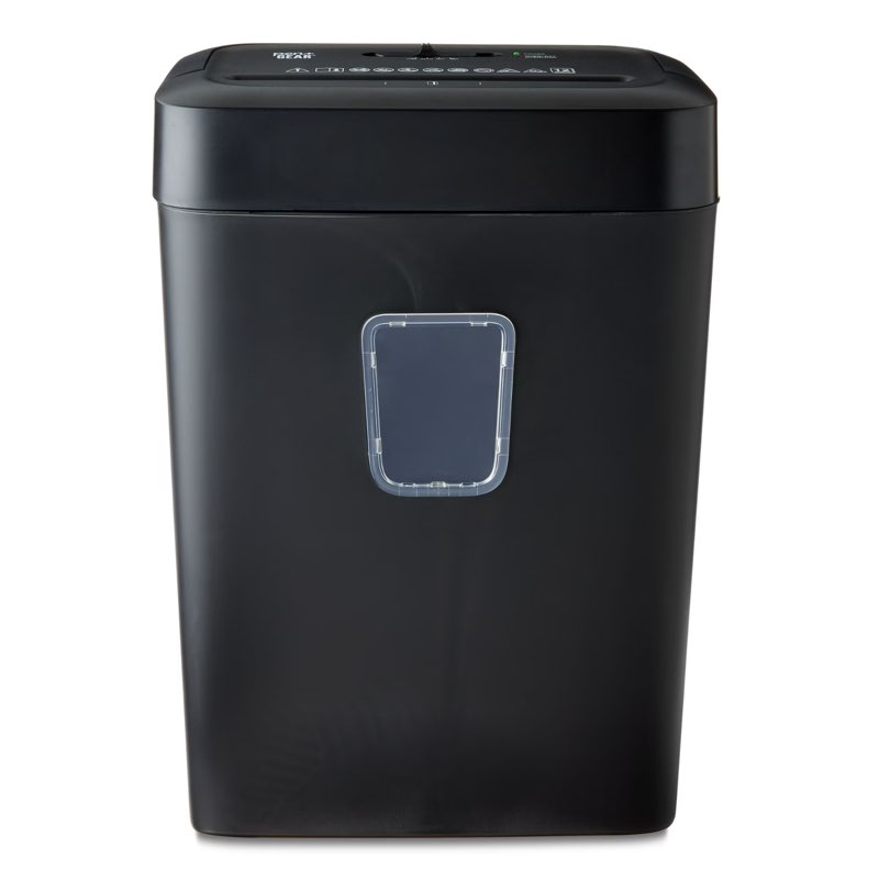 pen+gear 12-sheet cross-cut paper/credit card shredder with 5.5 gal bin, black