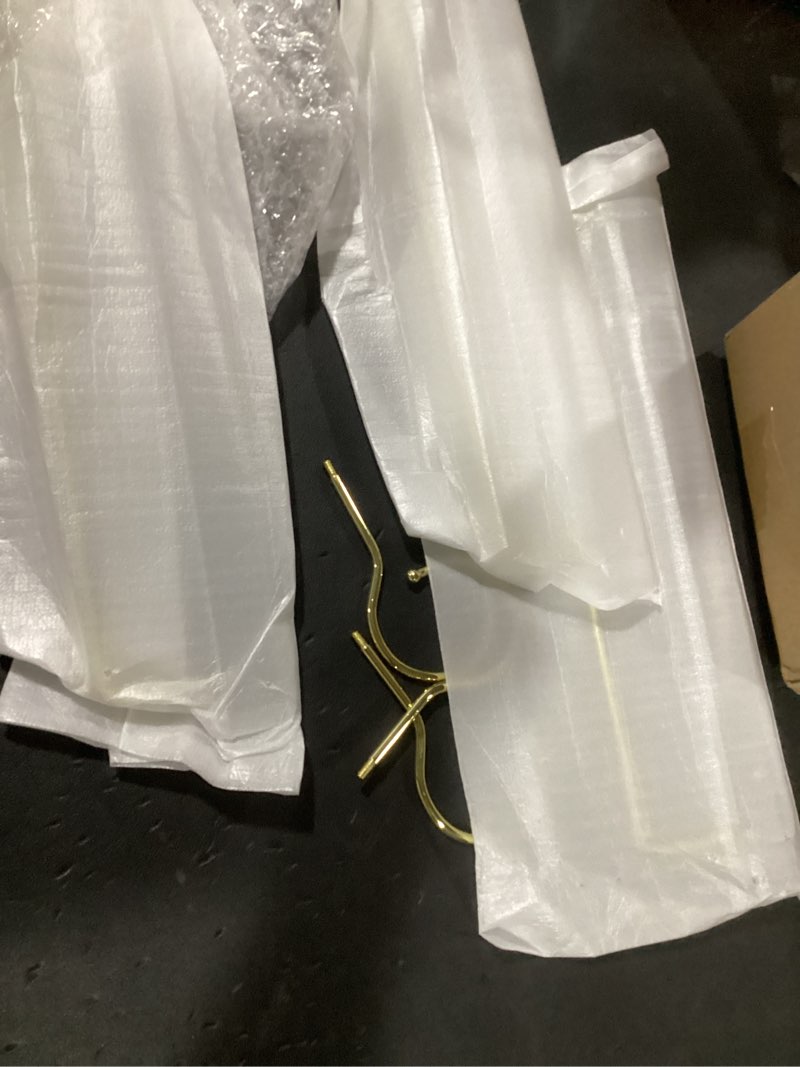 Condition photo showing As Is for (incomplete) chunful 10 pcs clear pants hanger acrylic clothes hangers with gold hooks and bar heavy duty clothes skirt jeans hook storage and organizer for home cabinet shop dress, 12.7 x 6 inch