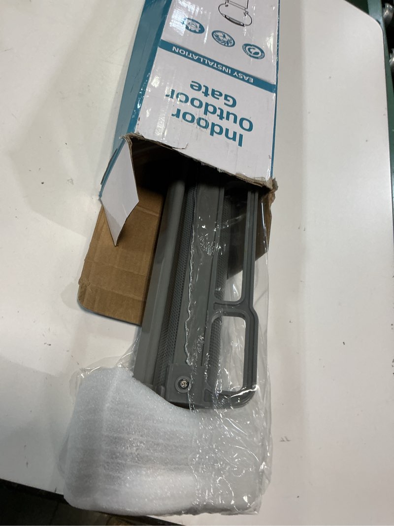 Condition photo showing Good Condition for babepai retractable baby gates extra wide | 55" wide x 38" tall dog gates for stairs | indoor/outdoor use | child gates for doorways, deck, porch, hallways, patio - gray a-grey 55" wide x 38" tall - drilling