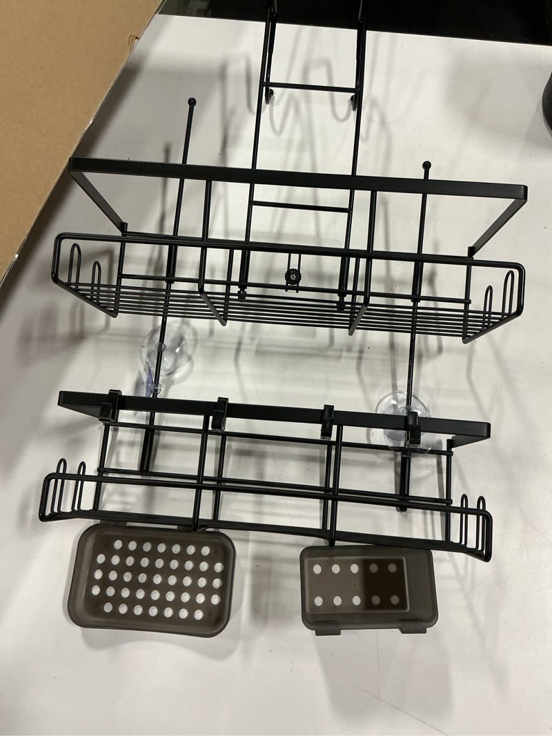 Condition photo showing As Is for hanging metal shower caddy (missing parts)