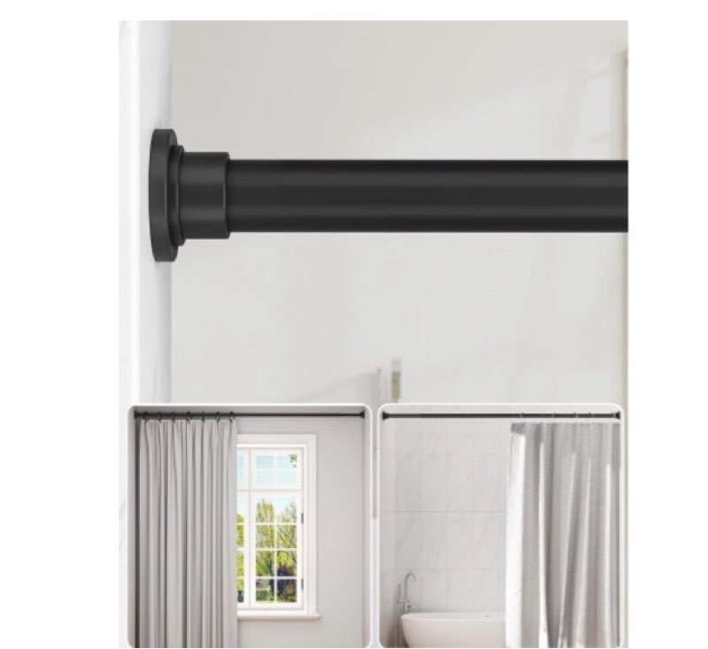 allzone shower curtain rod tension no drill, 42-83 inches,heavy duty tension curtain rod, rustproof shower rods for bathroom, adjustable spring tension rods for windows,white white 42-83 inches
