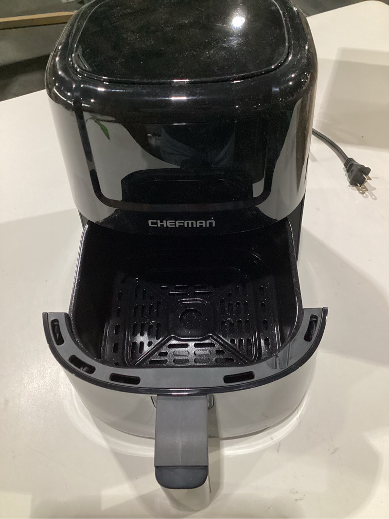 Condition photo showing Good Condition for CHEFMAN 2 Qt Mini Air Fryer – Digital Space-Saving Compact Air Fryer with Nonstick and Dishwasher Safe Basket, Quick & Easy Meals in Minutes, Features Digital Timer and Shake Reminder – Black 2 Quart Black