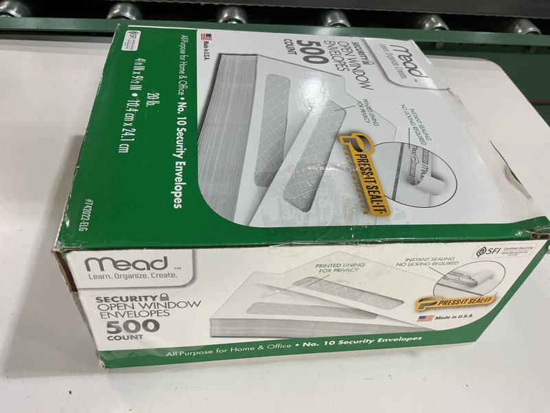 Condition photo showing New/Like New for Mead #10 Envelopes, Letter Size, 4-1/8" x 9-1/2", Security Printed Lining for Privacy, Press-It Seal-It Self Adhesive Closure, Left Viewing Window Mailing Envelopes, 500 Count (742022) One Size