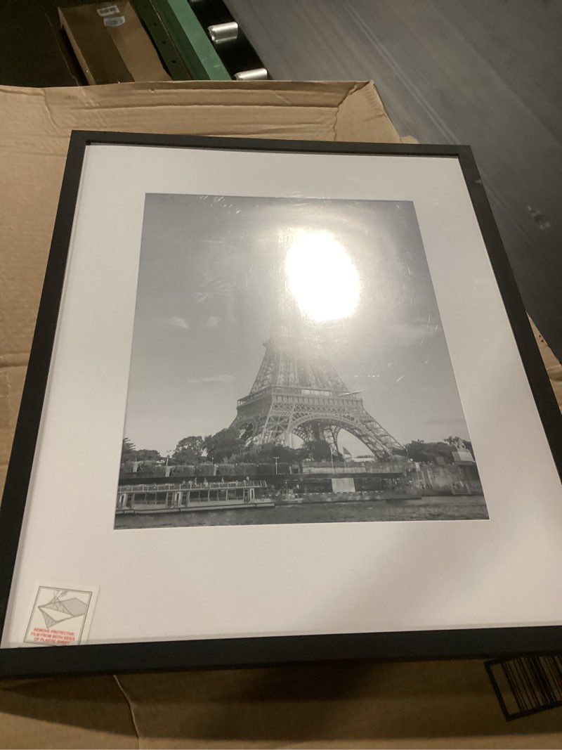 Condition photo showing As Is for upsimples 16x20 picture frame, display pictures 11x14 with mat or 16 x 20 without, wall hanging poster frame, black, 1 pack black 16x20