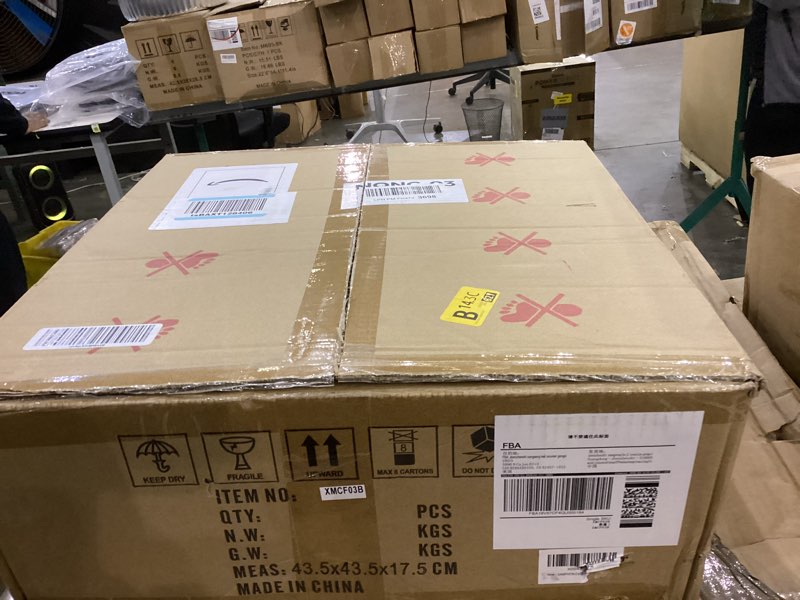 Condition photo showing As Is for Ceiling Fans with Lights and Remote, 15.8'' Low Profile Ceiling Fan with Light, 3000K-6000K Ceiling Light, 6 Wind Speeds, Fandelier LED Lights for Bedroom Living Room Black