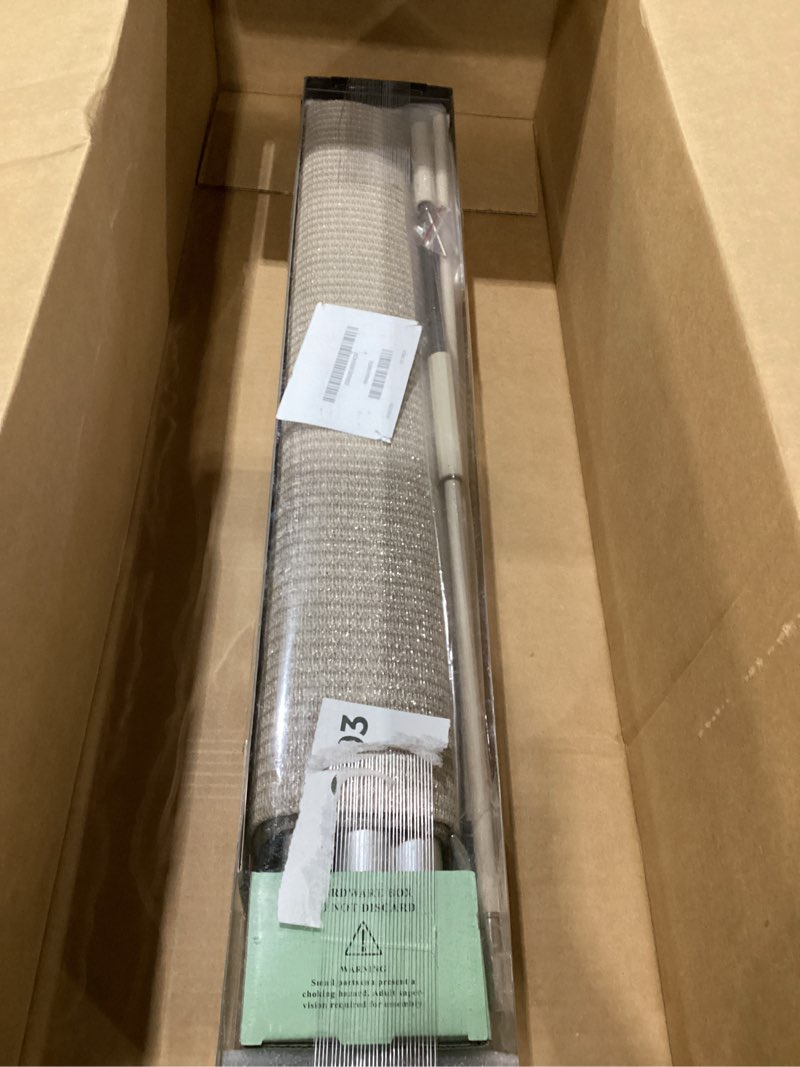 Condition photo showing Good Condition for sunoff outdoor shades for patio, cordless roller up blinds with shade cloth for porch gazebo pergola balcony backyard, 2 poles & 1 fabric, sesame, 48" wx72 h 48"w x 72"h sesame