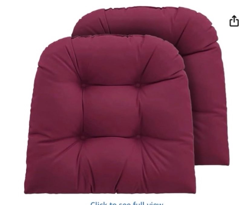 zanwu hwyd Outdoor Chair Cushions Set of 2, 22x22x4 Inch Seat Pads with Ties for Patio Wicker Chairs
