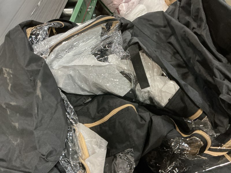 Condition photo showing As Is for (illustrative image) golf cart cover, for 2 seater, driving use, 4 sides rolled up, waterproof, windproof, dustproof, 600d waterproof oxford cloth, super transparent eva, for club car precedent/tempo/ onward, ezgo