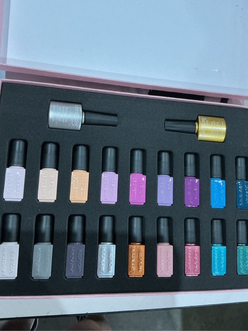 Condition photo showing Good Condition for lavender violets 49pcs gel nail polish set 45 colors neon glow in the dark effect with nail primer builder base coat glossy & matte top coat jelly shades for gift set nail art design a950 amber neon 0.24 fl oz (pack of 49)