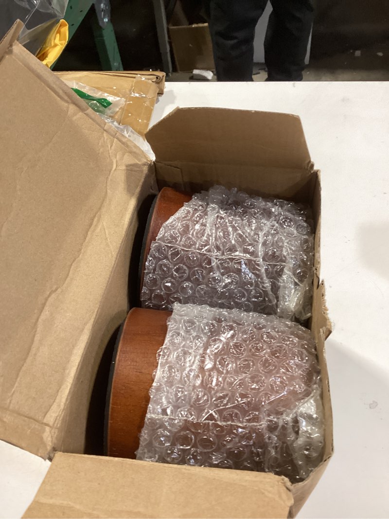 Condition photo showing Good Condition for furniture raisers bed risers - 4 inch wooden circle heavy duty furniture height extenders lifts for sofa couch desk chair table base raising space, convenient store and cleaning, pack of 4