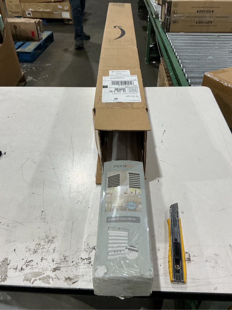 Condition photo showing New/Like New for persilux cordless zebra blinds for windows free-stop window blinds (35" w x 47" h, white) dual layer light control for day and night, light filtering sheer shades for home, bedroom, easy to install 35"w x 47"h white