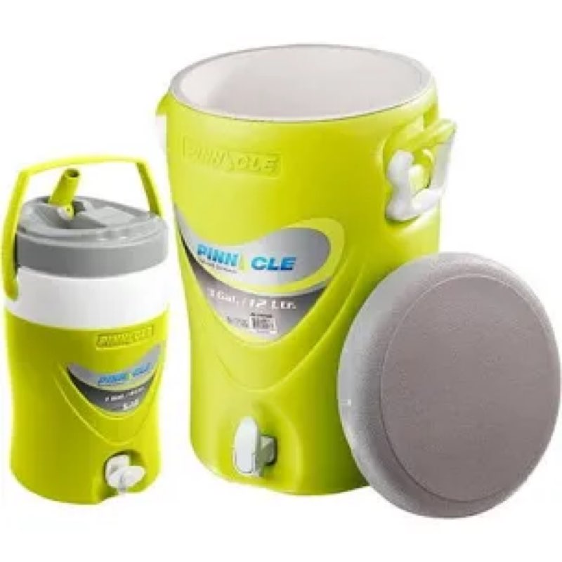 3-gallon water cooler and 1-gallon water jug set – insulated beverage cooler dispenser with pull tap spout – leakproof sports water jug with drinking spout – jug water bottle for camping, outdoor green 3+1 gallons set