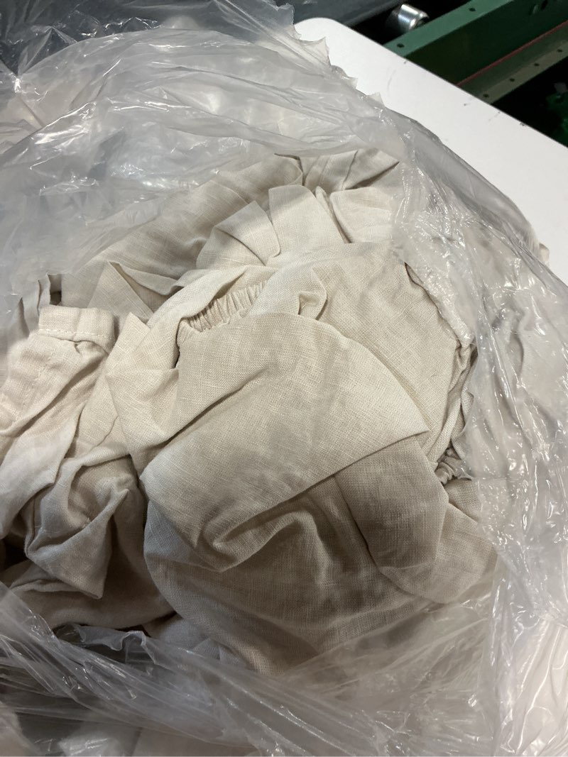 Condition photo showing As Is for european linen deluxe bedding bundle, full, sand