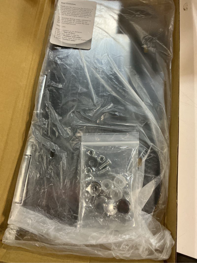 Condition photo showing New/Like New for License Plate Holder with Hinge - Mirror Chrome Oversized 15"x7.4" Bracket for Semi Trucks & Trailers, Rustproof, Universal 7" Slots (1 Unit)