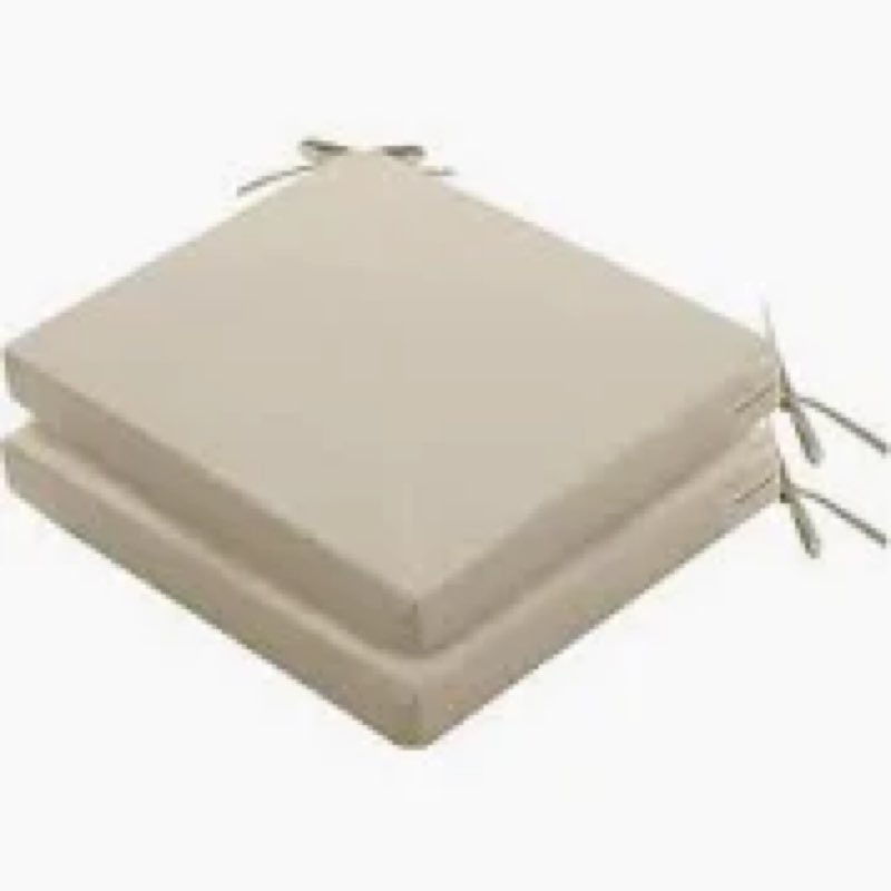 Outdoor Chair Cushions 18x18 Inch,Set of 2,Water Resistant Chair Pads with Ties,Square Seat Cushion (color Brown)
