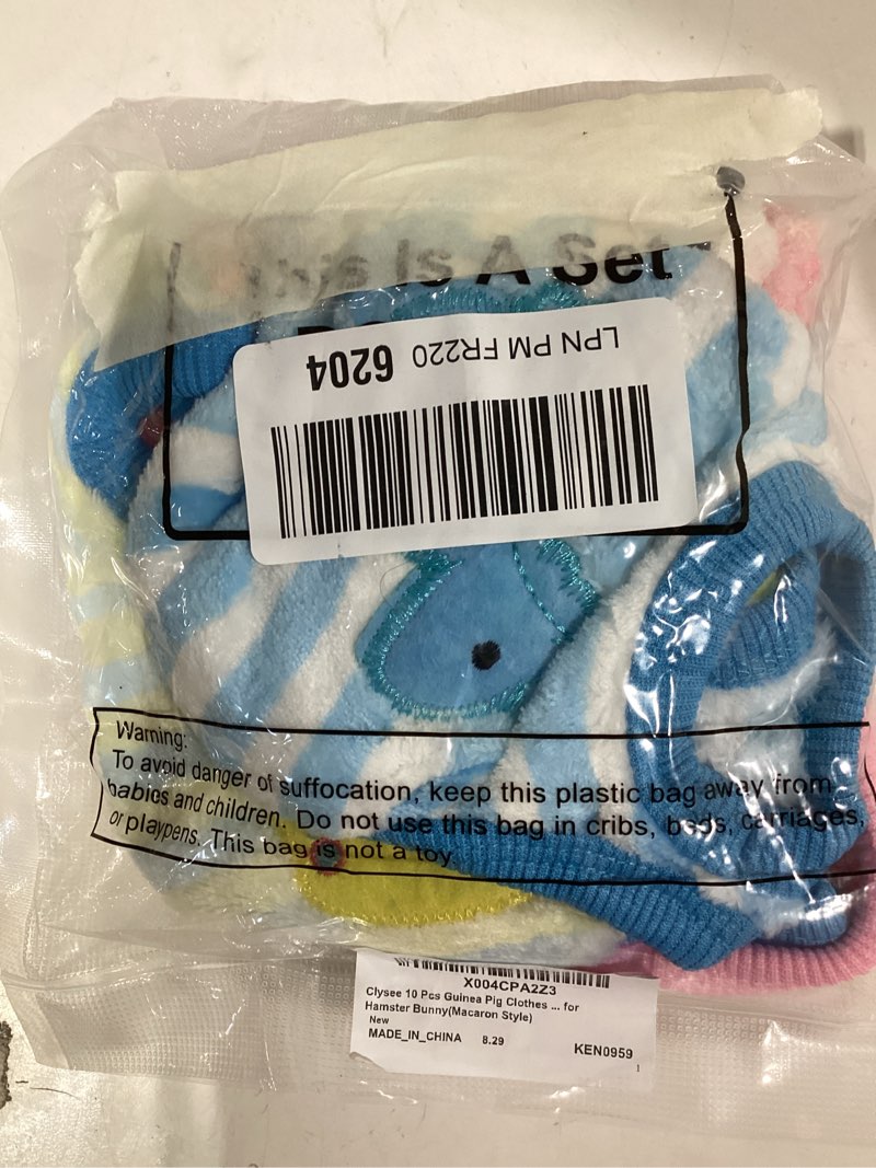 Condition photo showing Good Condition for 10 Pcs Guinea Pig Clothes, 5 Guinea Pig Costume Outfit, 5 Mini Hat with Adjustable Strap Small Animal Warm Vest Sweater Cozy Hand Knitted Hat for Hamster Bunny(Macaron Style)