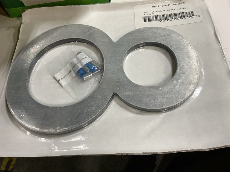 Condition photo showing New/Like New for Montague Metal Products MHN-10-F-BK2-8 Solid Brushed Aluminum Modern Floating Address House Numbers,