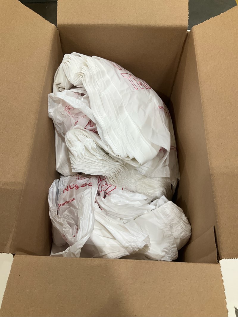 Condition photo showing As Is for concession essentials thank you bags pack of 300ct white 300 count (pack of 1)