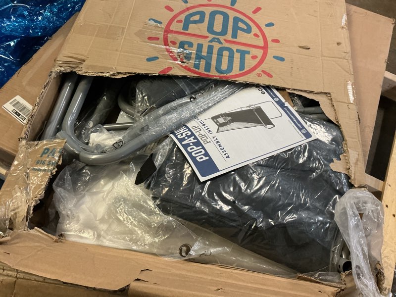 Condition photo showing As Is for Pop-A-Shot - Pop-Up Game | Arcade Basketball Inside, Out, and On The Go | Infrared Sensor Scoring | 3 Balls | Foldable, Portable, Tote Bag Included