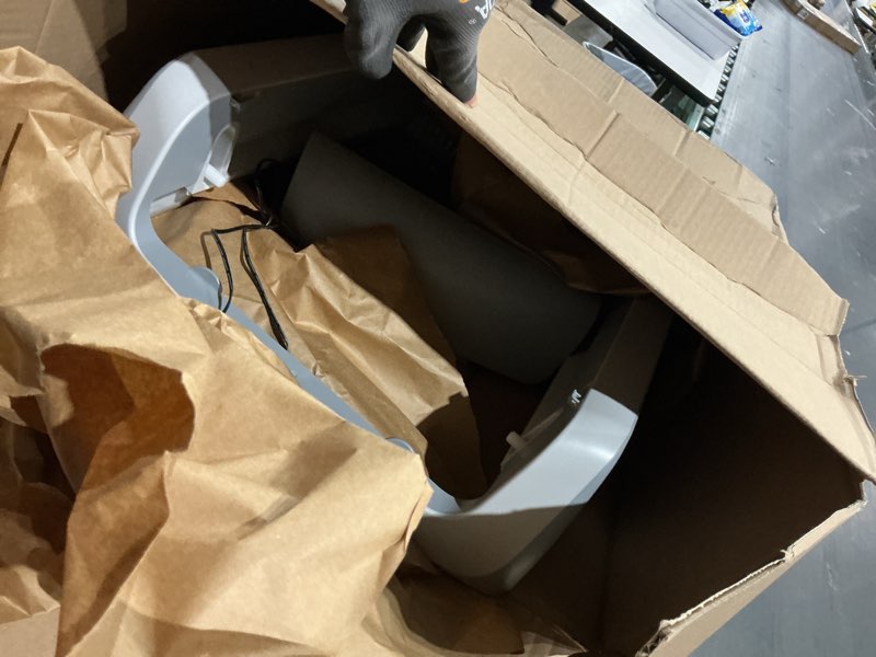 Condition photo showing As Is for petsafe scoopfree crystal pro legacy self-cleaning automatic litter box - uncovered motion-sensing cat box with integrated health counter - includes 1 disposable crystal litter tray standard regular uncovered
