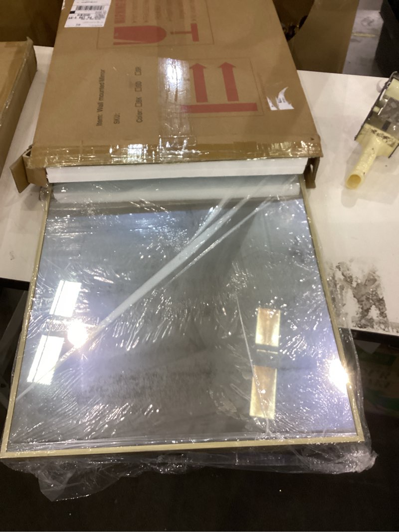 Condition photo showing New/Like New for Koonmi Gold Rectangle Wall Mirror, 20x30 Inch Bathroom Mirror, Aluminum Frame Vanity Mirror for Entryway, Living Room, Bedroom Bathroom, Hangs Horizontally or Vertically 30"L x 20"W Gold