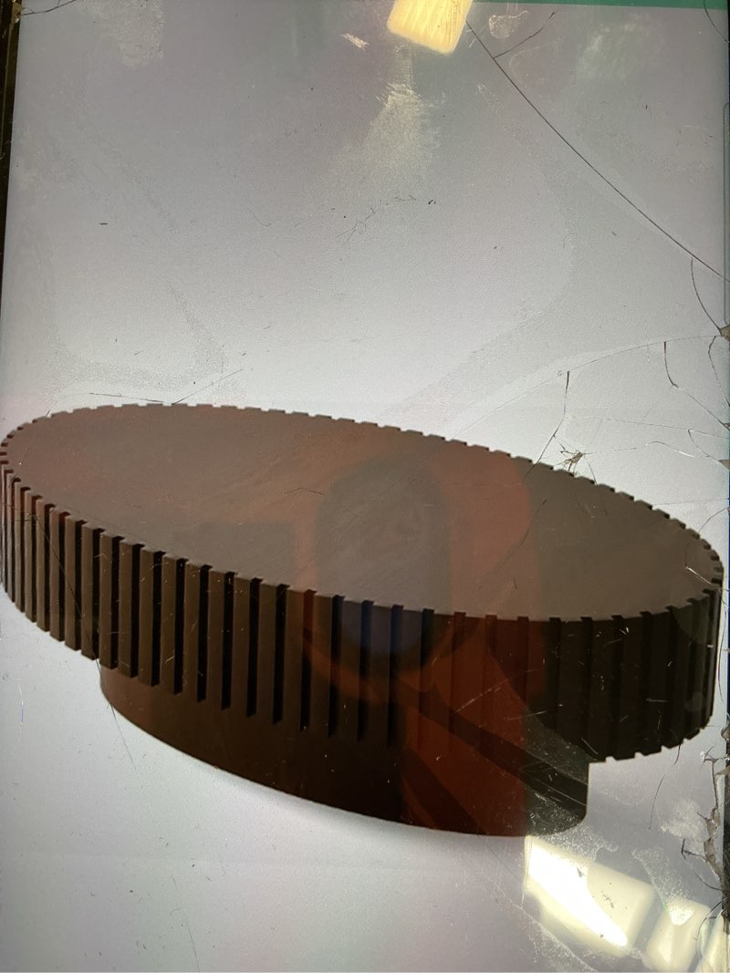 39.37\\\" Oval Wood Coffee Table,Modern Coffee Table with Storage for Living Room,Solid Wood Drum Coffee Table Circle Fluted Coffee Table Accent Side Table for Apartment,Office, Easy Assembly,Walnut