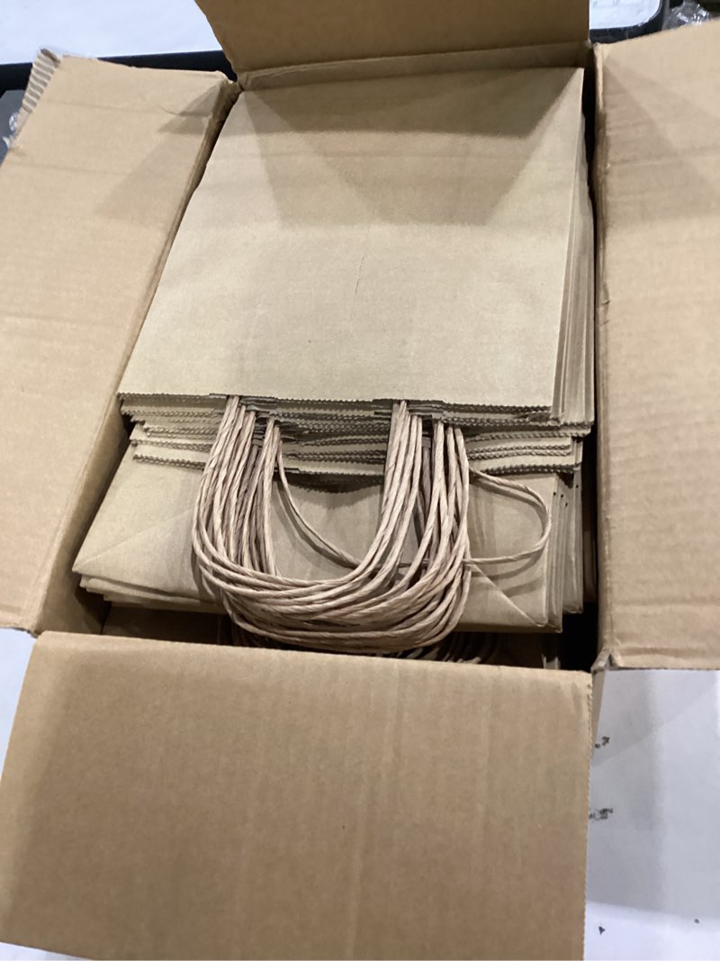 Condition photo showing Good Condition for vanhel 100 pack brown paper bags with handles,8x4.25x10.5 inches,gift bags medium size,gifts bag bulk for festival,birthday,favor,party,shopping,retail merchandise. brown 100 count (pack of 1)