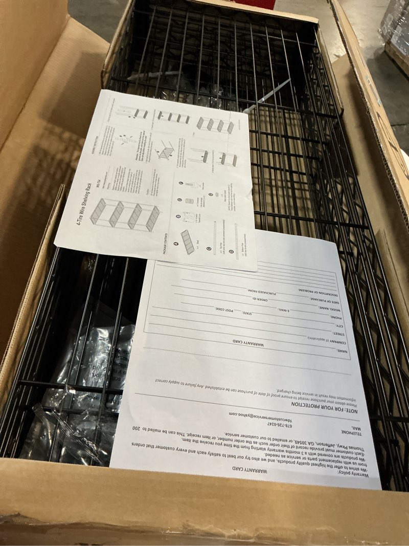 Condition photo showing Good Condition for 14x36x54 inch 4-shelf storage shelves heavy duty shelving unit for kitchen metal shelves garage organizer wire rack shelving storage unit shelf adjustable utility nsf certification commercial 14lx36wx54h black