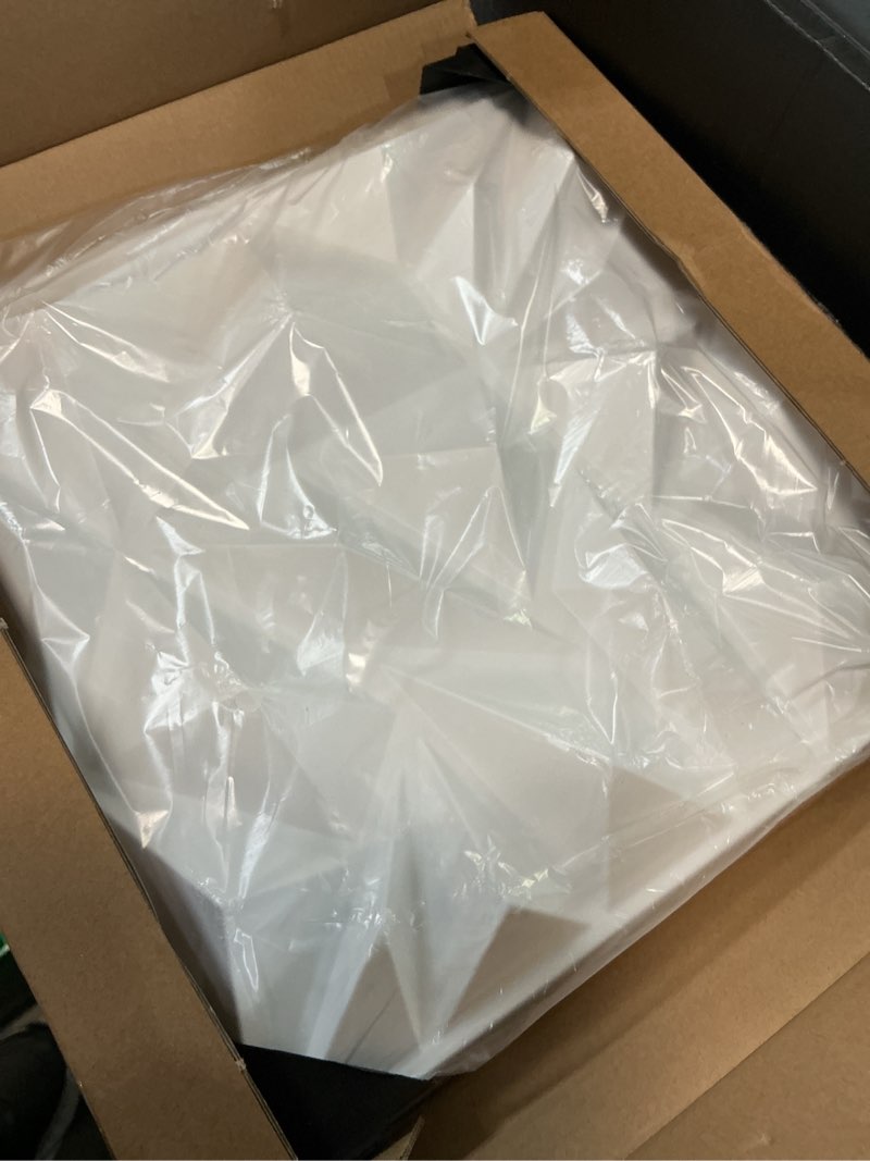 Condition photo showing New/Like New for art3d 33-pack 3d wall panels for interior wall decor, modern diamond textured accent wall paneling for gaming living room tv wall background, 12 x 12 inch white, a10342 12x12 inch 33 pcs white