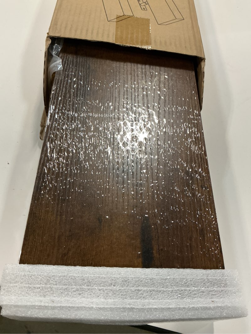 Condition photo showing Good Condition for BAYKA Floating Shelves, 22.5 inch Rustic Wood Wall Mounted Shelves for Bedroom, Living Room, Kitchen & Office, Hanging Display Shelf with 22 lbs Capacity (Rustic Brown,Set of 2) B. Rustic Brown - Americana Farmhouse Style 22.5inches