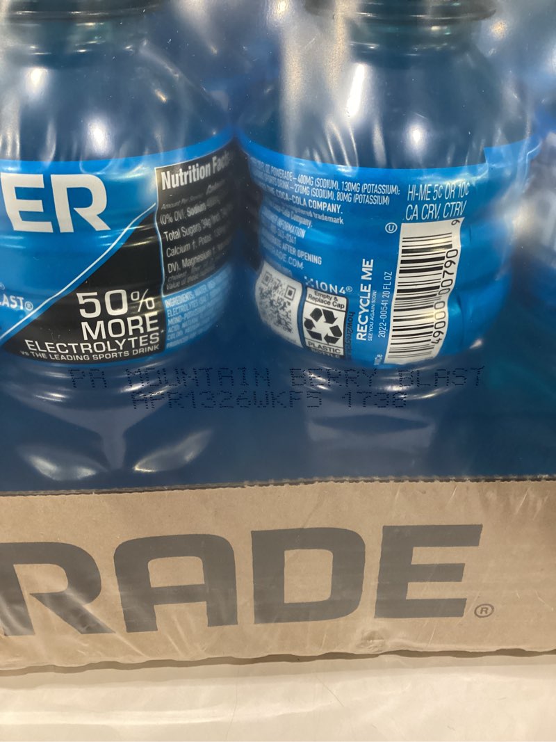 Condition photo showing New/Like New for POWERADE Sports Drink Mountain Berry Blast, 20 Ounce (Pack of 24) Mountain Berry Blast 20 Fl Oz (Pack of 24)