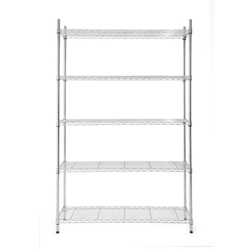 style selections 47.7-in w x 18-in d x 72-in h 5 -tier chrome metal wire utility shelving unit