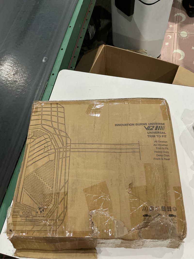 Condition photo showing As Is for universal trim-to-fit all-weather deep dish floor mats are heavy-duty rubber or polymer accessories designed for cars, trucks, and suvs