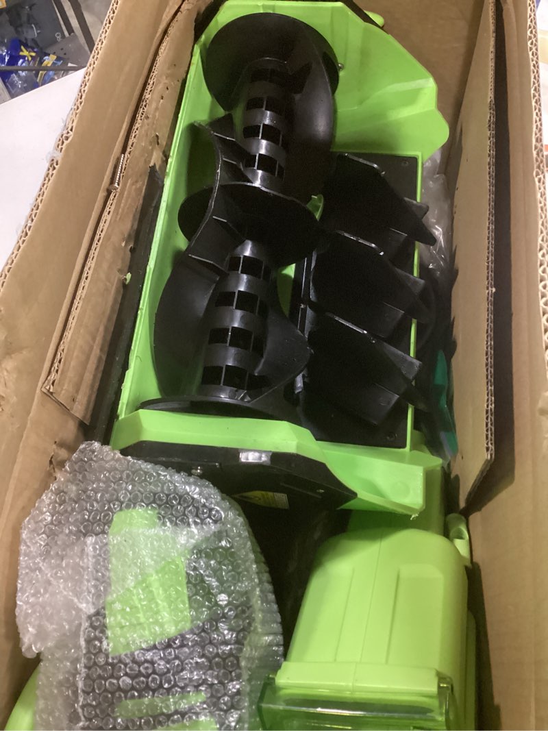 Condition photo showing As Is for Earthwise SN74016 40-Volt Cordless Electric Snow Shovel, Brushless Motor, 16-Inch width, 300lbs/Minute (Battery and Charger Included)