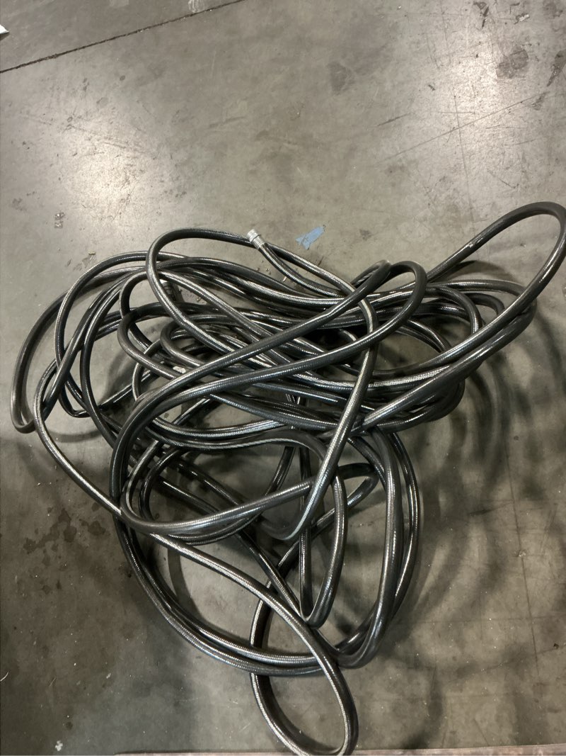 Condition photo showing As Is for water right polyurethane garden hose, 100 ft, non-toxic, 7/16” id, olive