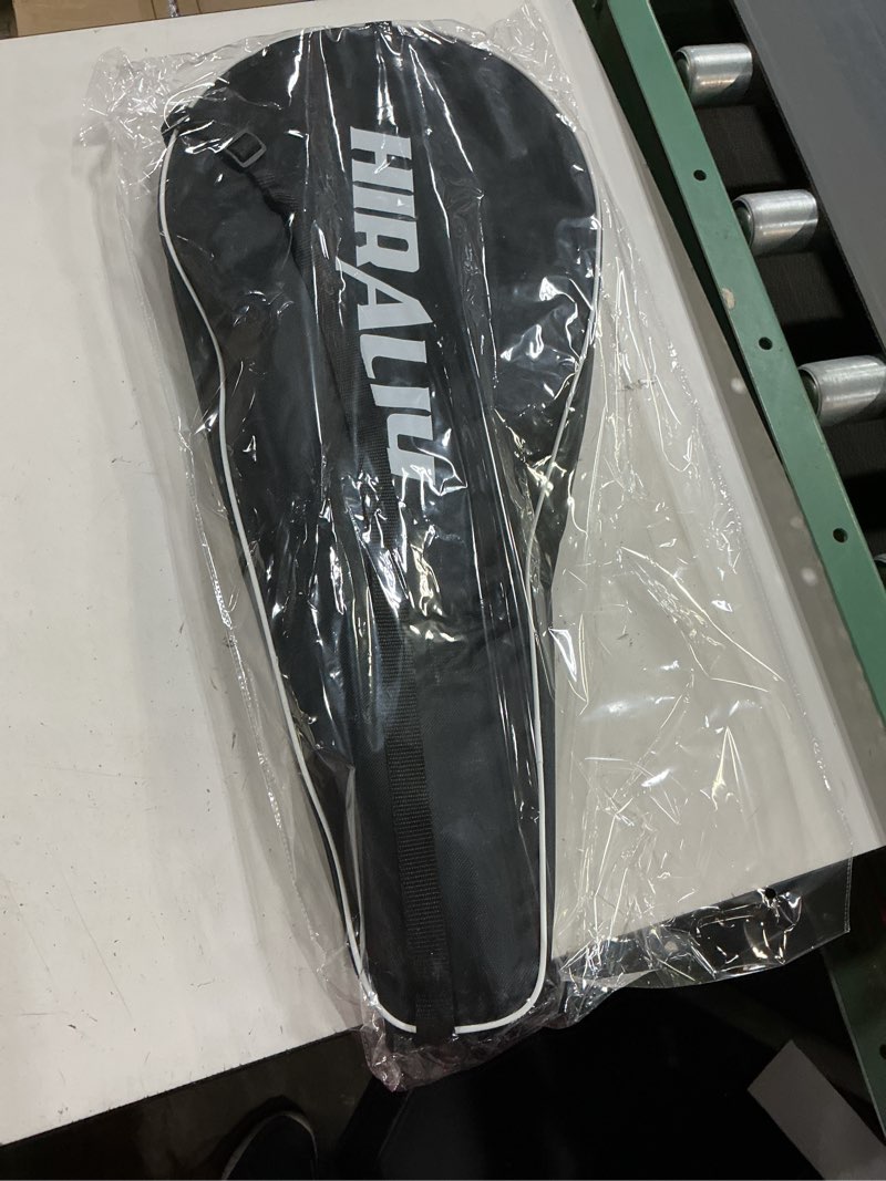 Condition photo showing New/Like New for hiraliy tennis rackets 2 pack for adults beginners - 27 inch lightweight aluminum tennis racquet set with 3 balls & carry bag - vibration dampening & large sweet spot for men women couples black