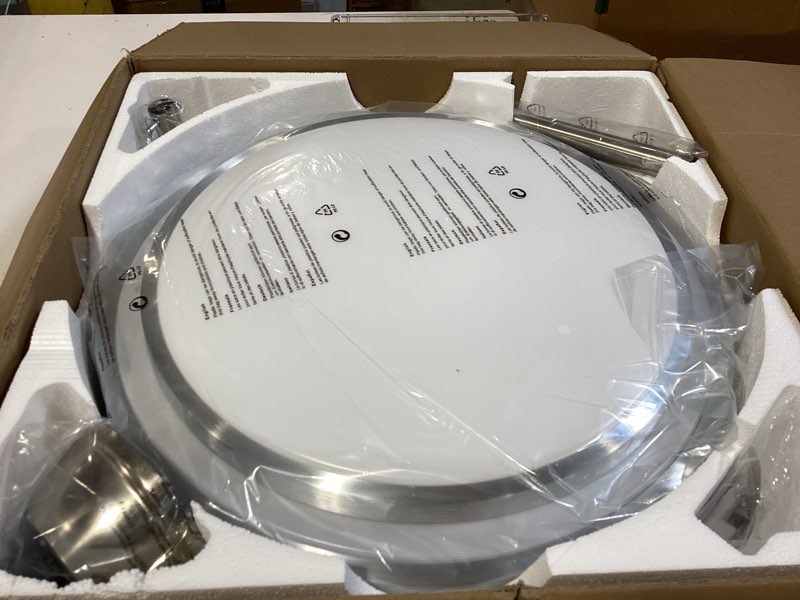 Condition photo showing New/Like New for lediary retractable ceiling fans with lights and remote, 42 inch fandelier ceiling fans with led lighting, smart modern ceiling fan, stepless color changeable, dimmable, timer setting, brush nickel