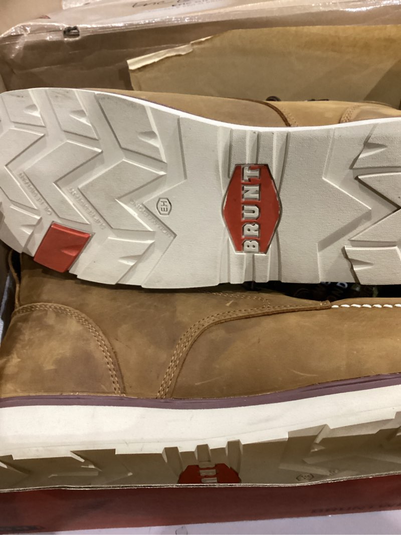 Condition photo showing As Is for brunt men's marin water-resistant work boots 5 sixe47