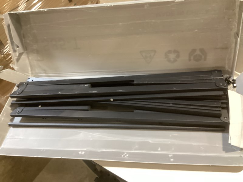 Condition photo showing As Is for 12 inches twin size bed frame with minimalist headboard,metal platform base with strong metal slats,mattress foundation for under bed storage,easy assembly,black twin 12 inch