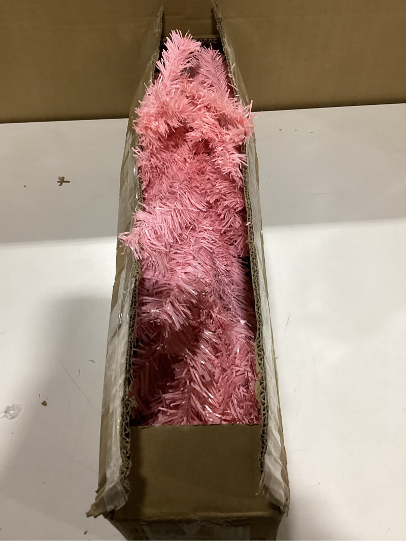 Condition photo showing As Is for Pink Christmas Tree, 4FT Christmas Tree with Metal Stand, Artificial Pink Tree with 300 Branch Tips, Easy Assembly, for Indoor Outdoor Holiday Decoration Pink2