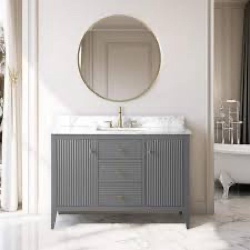Vanityart 48” single bathroom vanity with engineered marble top
