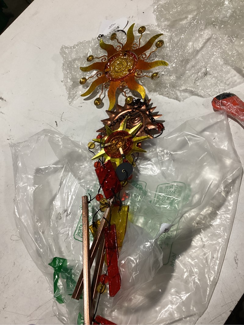 Condition photo showing Good Condition for sunset vista designs spiral sun wind chime, 37"