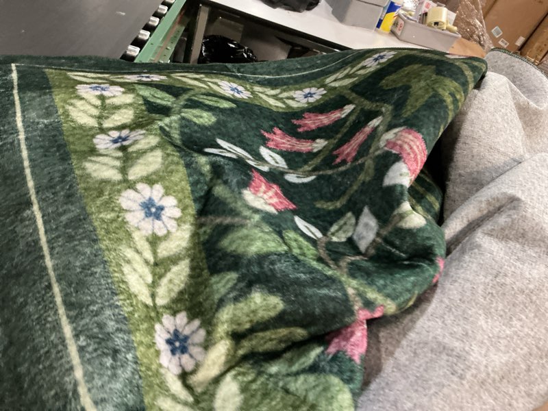 Condition photo showing Good Condition for Moynesa Floral 10x14 Area Rugs for Living Room, Green Extra Large Rug for Bedroom Boho Washable Dining Room Rug, Non Slip Ultra Thin Soft Floor Carpet for Home Office Farmhouse, Green