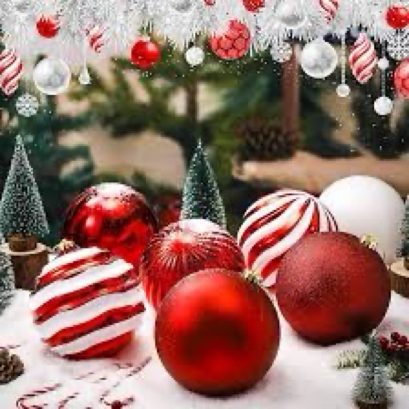 Syhood 6 Pcs 6 Inch Extra Large Christmas Balls Ornaments Oversized Christmas Tree Decoration Huge P