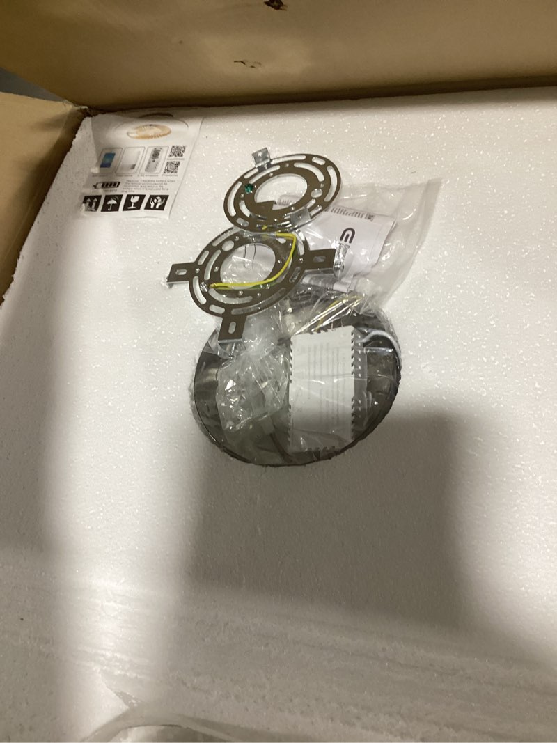 Condition photo showing As Is for Fandelier Ceiling Fan with Lights and Remote Control Dimmable Crystal Ceiling Fan LED 3 Color 6 Speeds Chandelier Fan Bedroom Kitchen Living Room Chrome 2