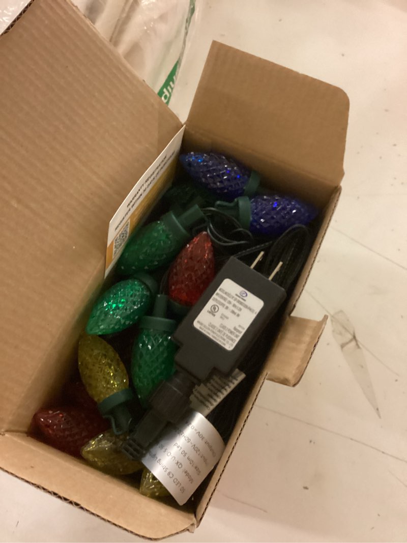 Condition photo showing New/Like New for twinkle star c9 christmas string lights, 50 led 33ft outdoor fairy lights with 29v safe adaptor, extendable green wire string lights for patio xmas tree wedding party decoration, multicolor