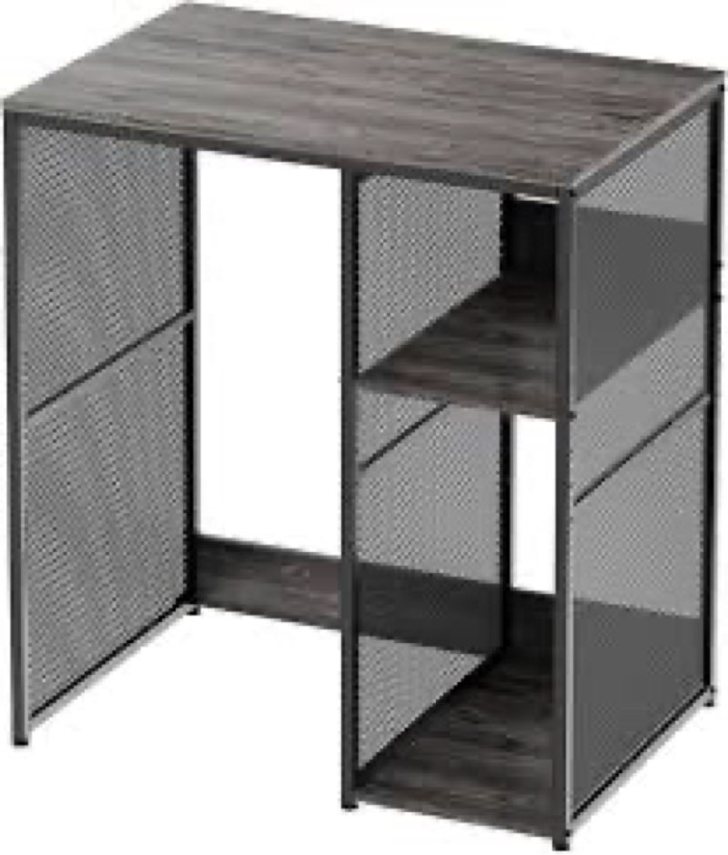 kirkical 3-tier coffee bar cabinet with mini fridge space, simple style microwave stand bakers rack, utility compact refrigerator storage organizer for home kitchen dorm, black 